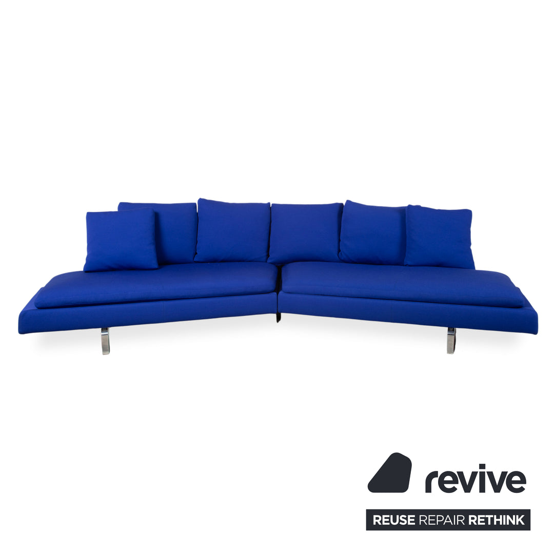 B&B Italia Arne Stoff Ecksofa Blau Sofa Couch