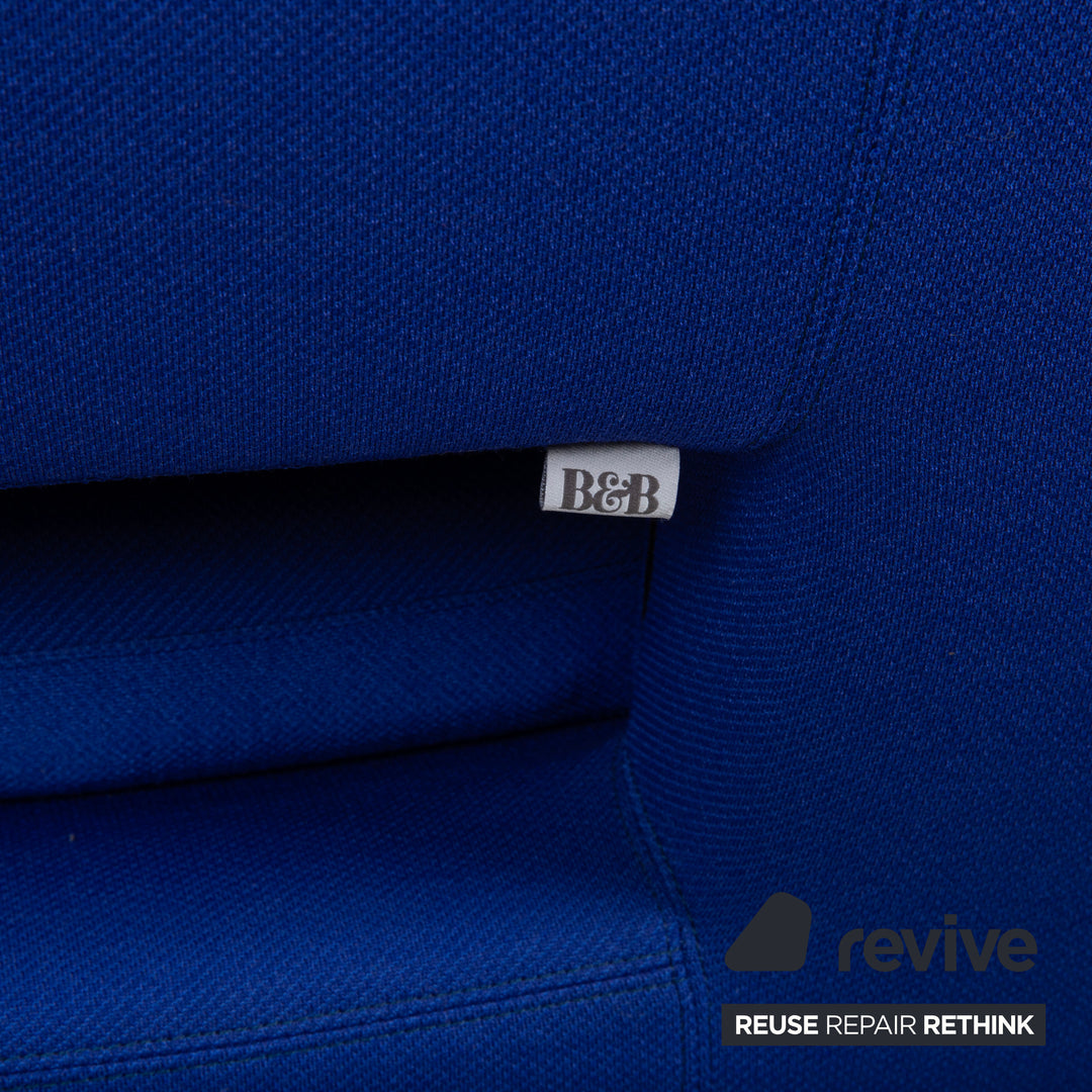 B&B Italia Arne Stoff Ecksofa Blau Sofa Couch