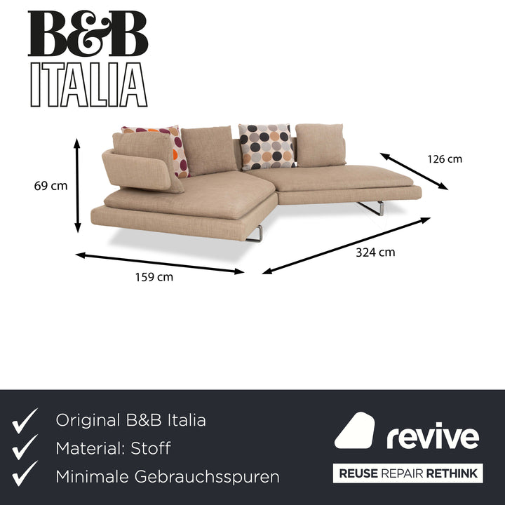 B&B Italia Arne Stoff Ecksofa Grau Braun Taupe Sofa Couch