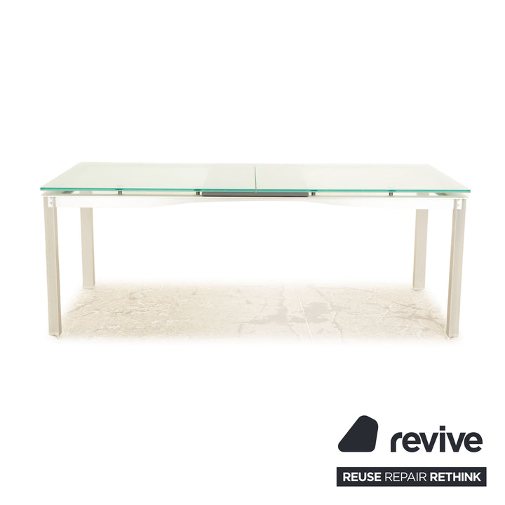 B&B Italia Atavola Glas Esstisch Silber 200/250 x 74 x 90 cm Ausziehfunktion