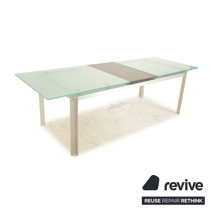B&B Italia Atavola Glas Esstisch Silber 200/250 x 74 x 90 cm Ausziehfunktion