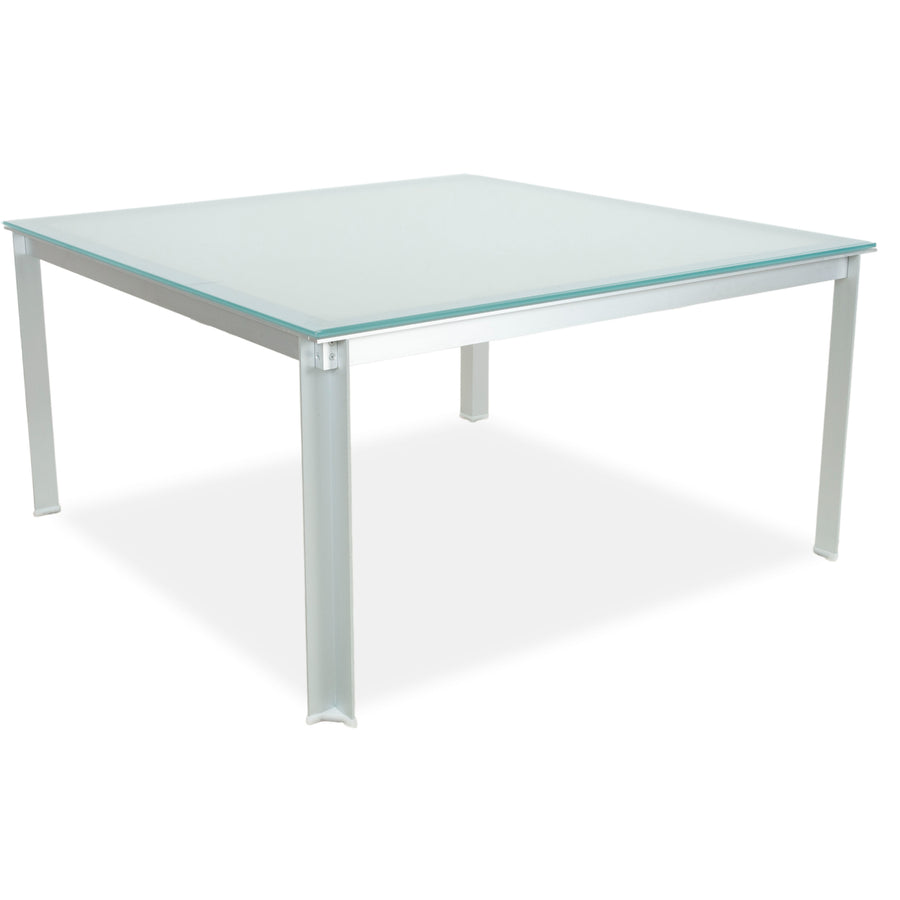 B&B Italia Atavola Table de salle à manger en verre satiné Argent