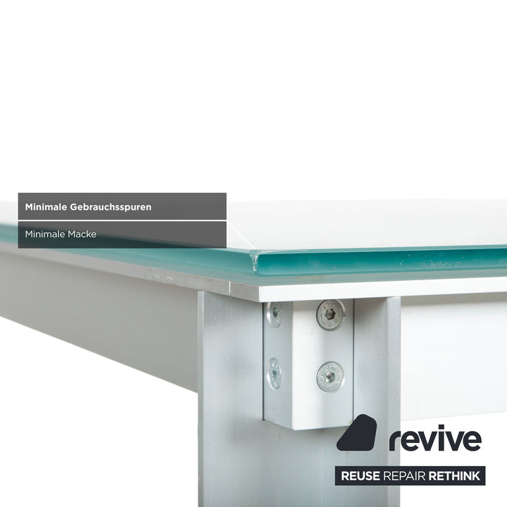 B&B Italia Atavola Glas Satiniert Esstisch Silber