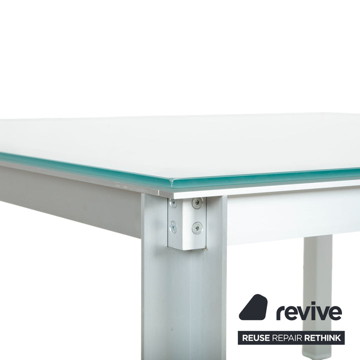 B&B Italia Atavola Glas Satiniert Esstisch Silber