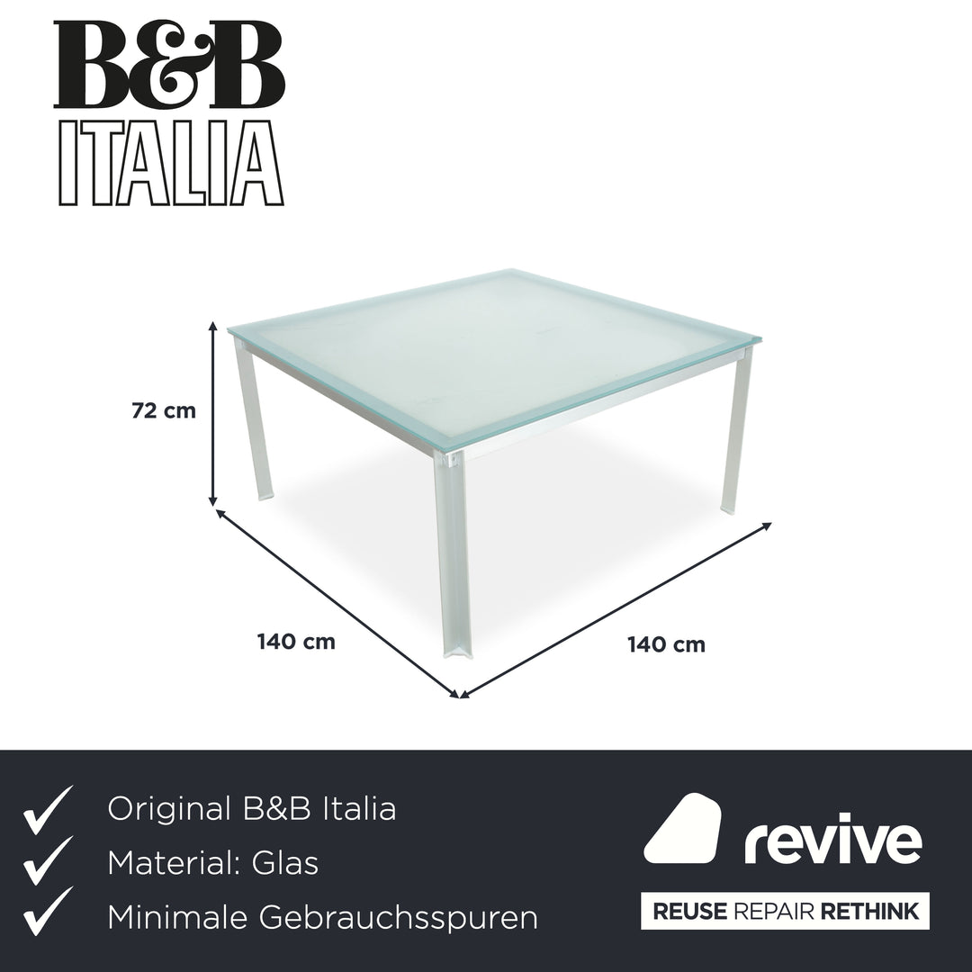 B&B Italia Atavola Glas Satiniert Esstisch Silber