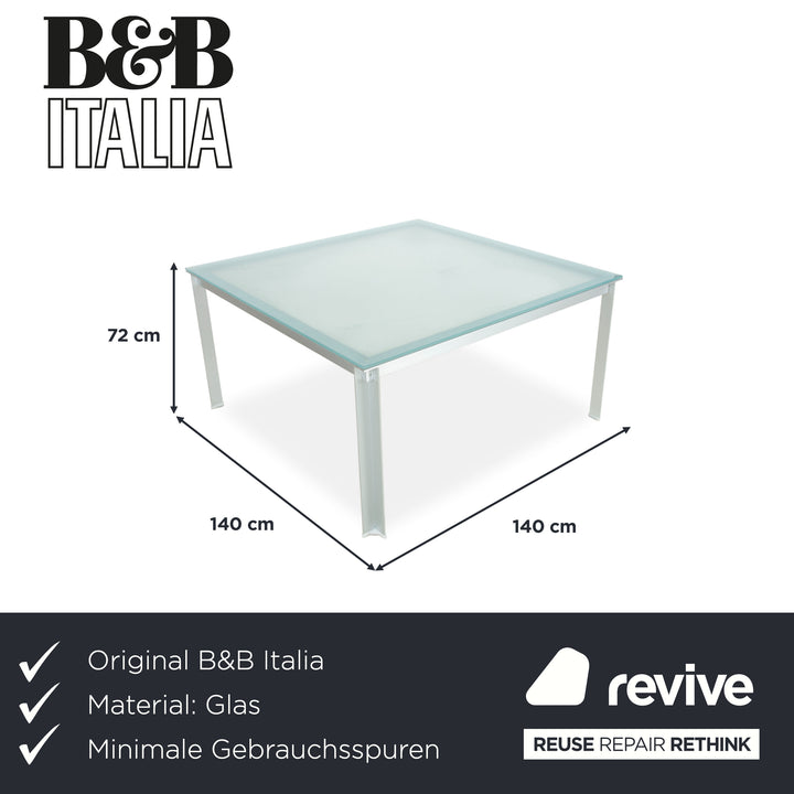 B&B Italia Atavola Glas Satiniert Esstisch Silber