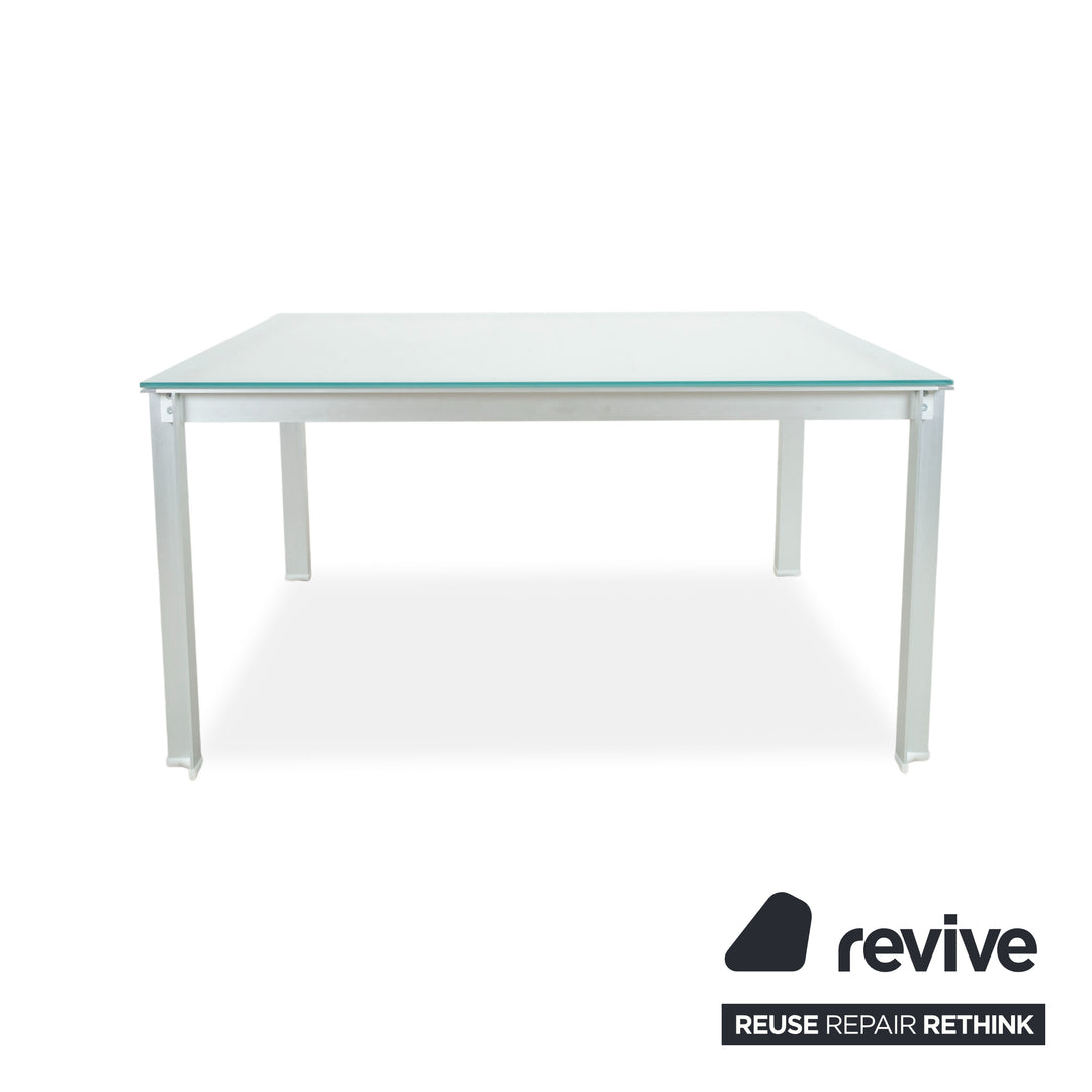 B&B Italia Atavola Glas Satiniert Esstisch Silber