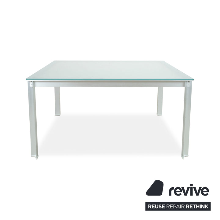 B&B Italia Atavola Glas Satiniert Esstisch Silber