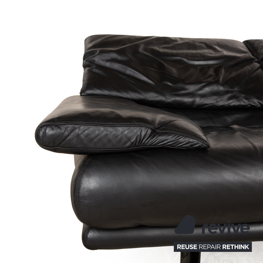 B&B Italia Atlanta Leder Zweisitzer Schwarz Sofa Couch