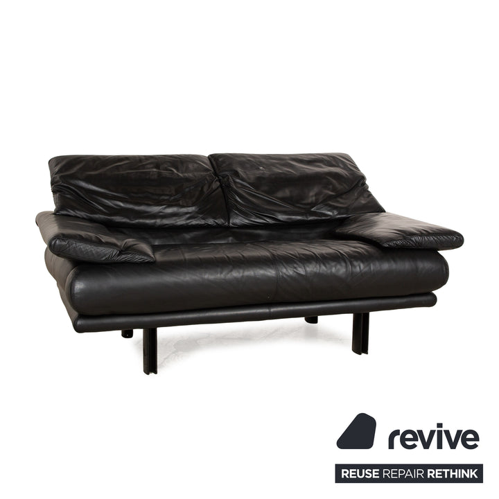 B&B Italia Alanda Leder Zweisitzer Schwarz Sofa Couch