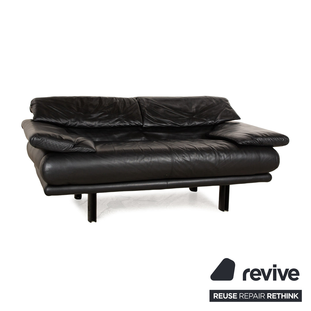 B&B Italia Alanda Leder Zweisitzer Schwarz Sofa Couch