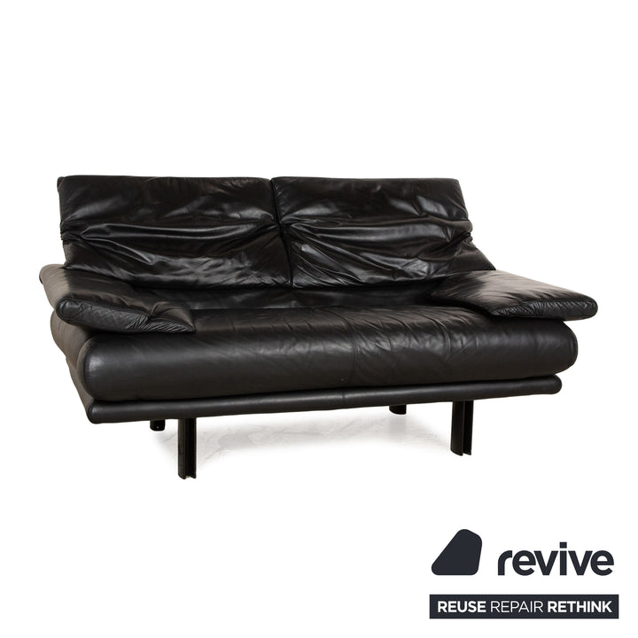 B&B Italia Atlanta Leder Zweisitzer Schwarz Sofa Couch