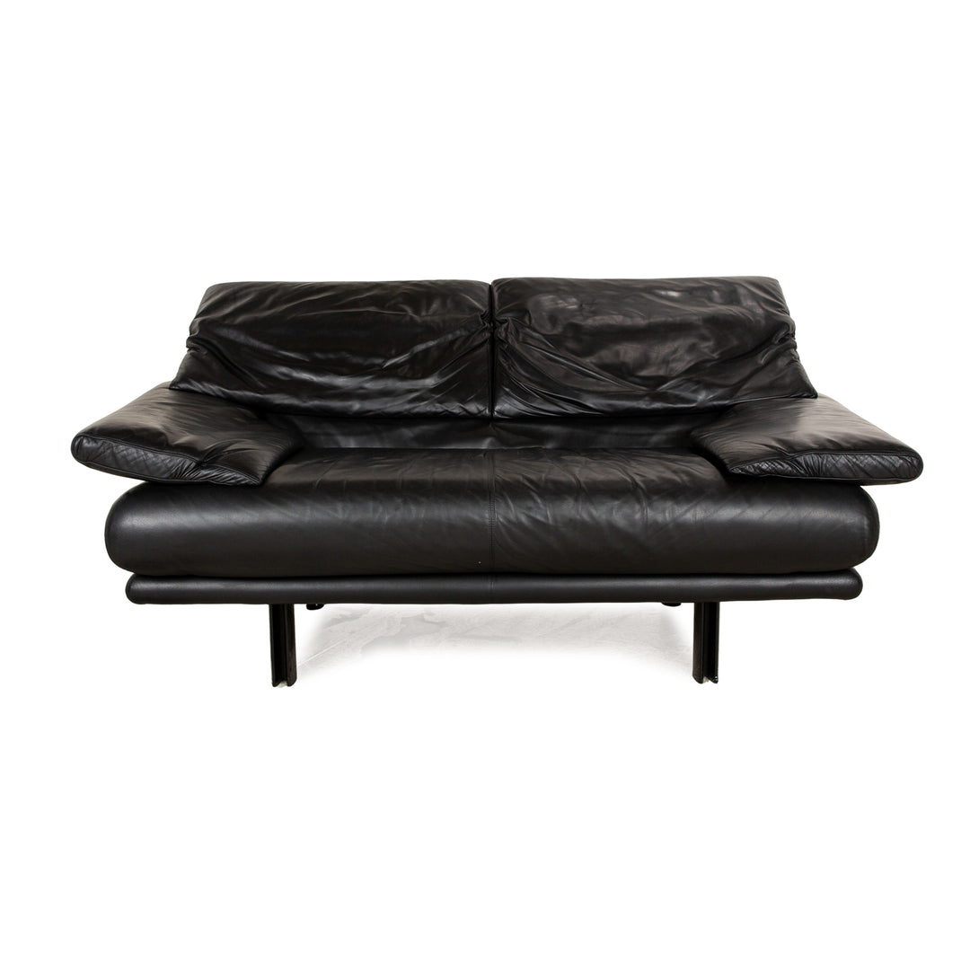 B&B Italia Atlanta Leder Zweisitzer Schwarz Sofa Couch