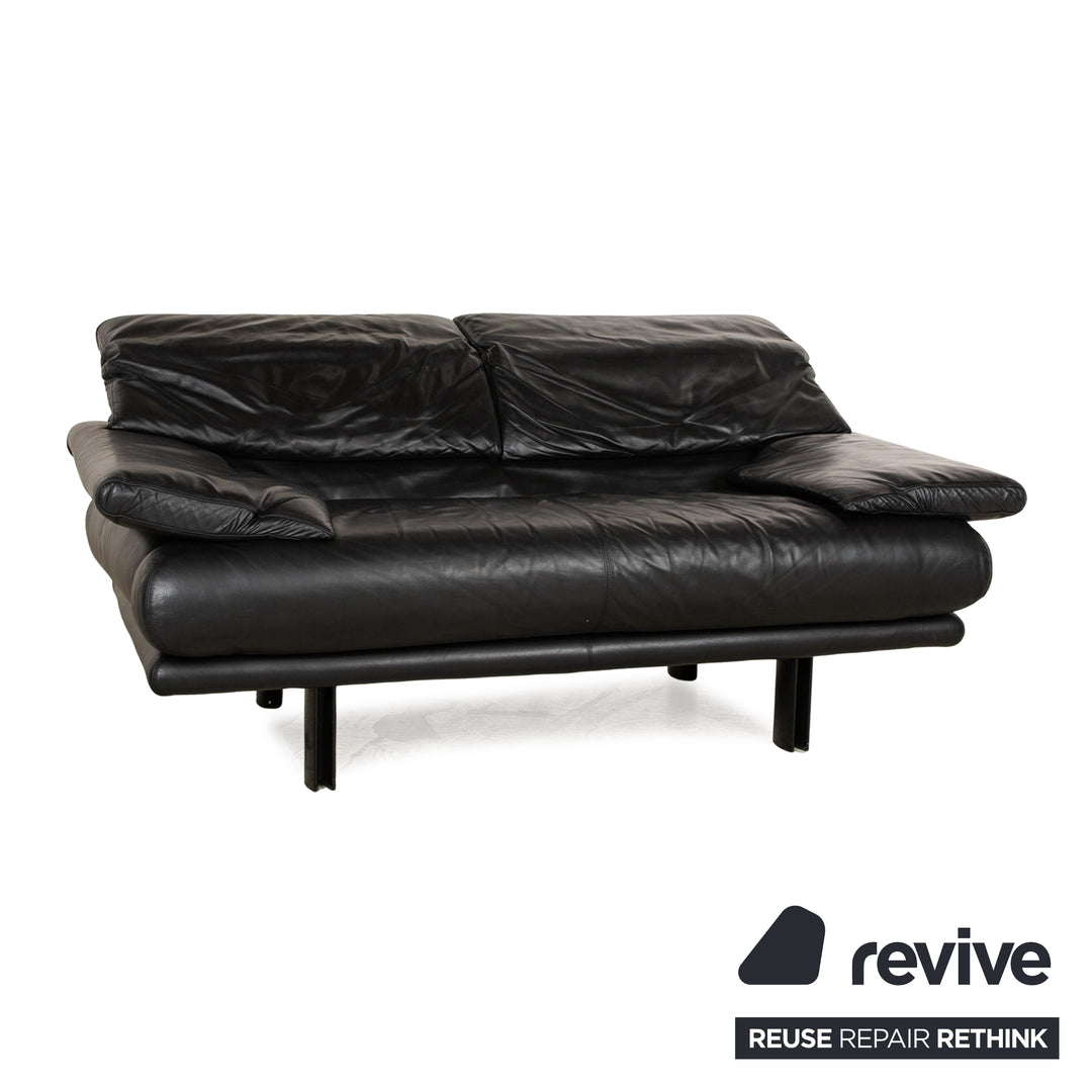 B&B Italia Alanda Leder Zweisitzer Schwarz Sofa Couch