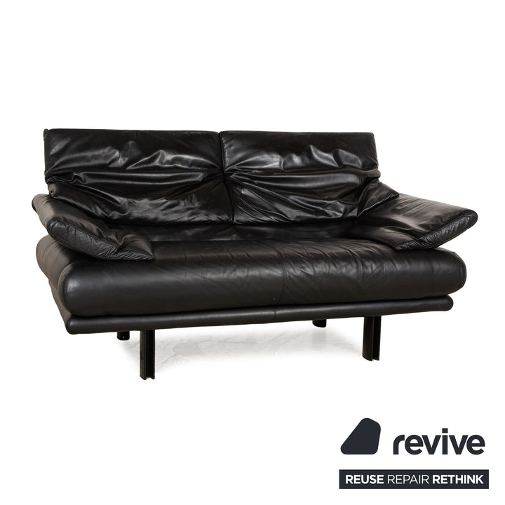 B&B Italia Alanda Leder Zweisitzer Schwarz Sofa Couch