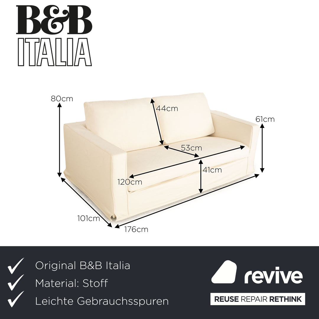 B&B Italia Baisity Stoff Zweisitzer Creme Sofa Couch