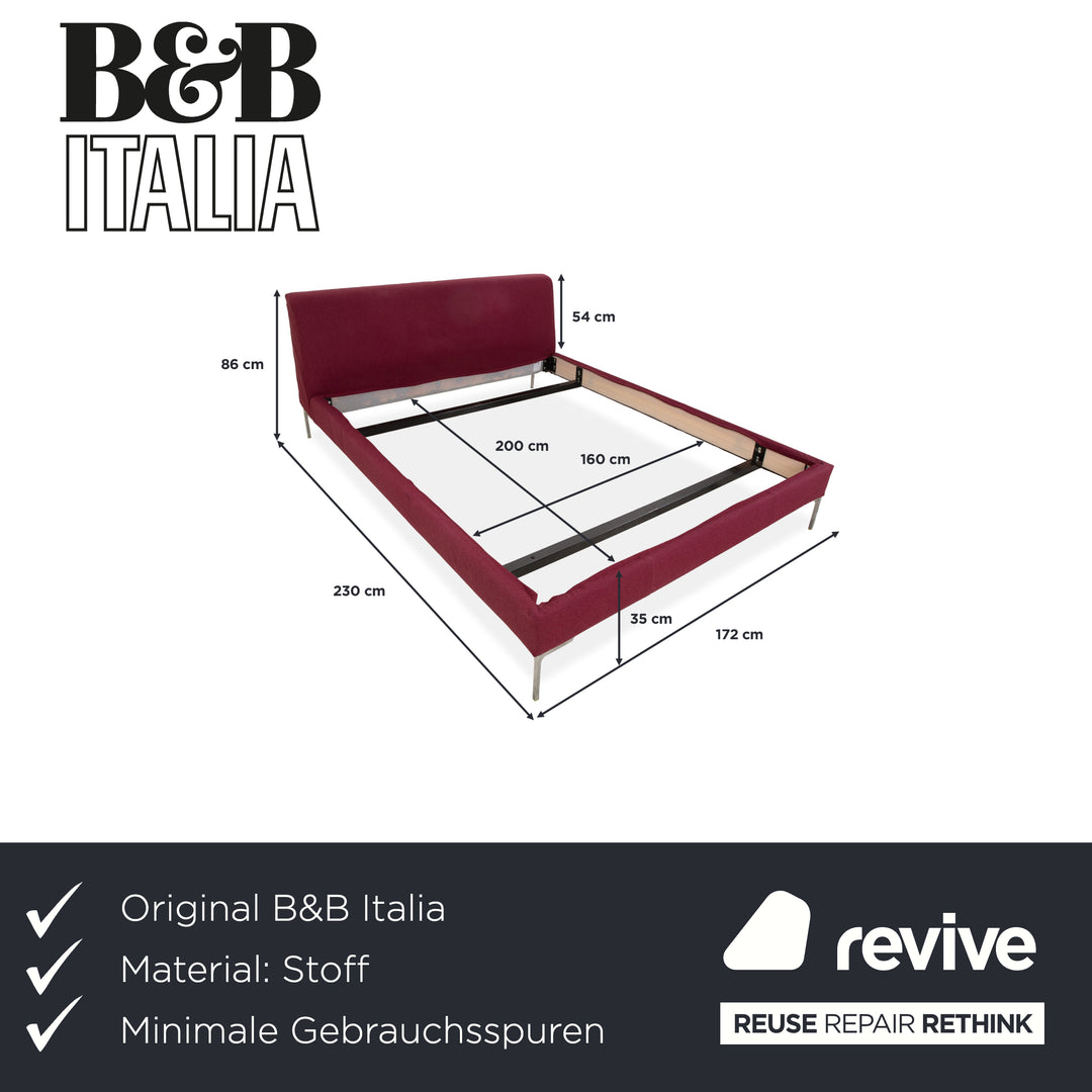 Lit en tissu Charles rouge B&amp;B Italia 160x200