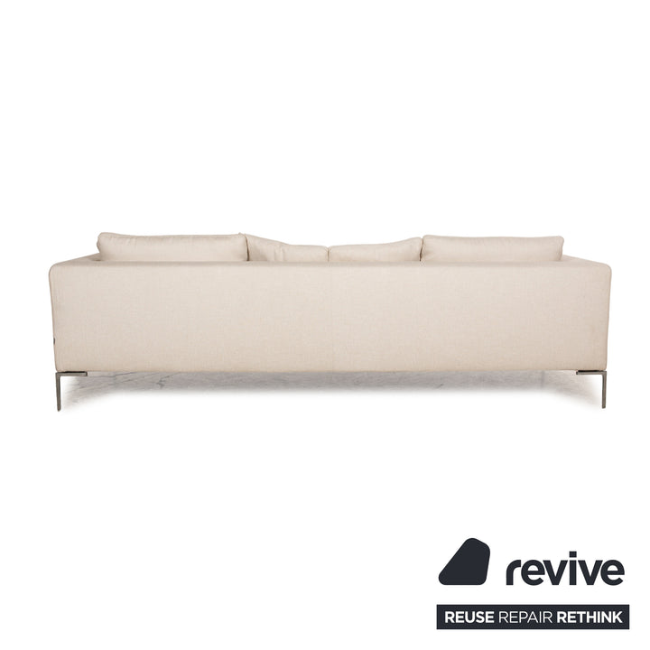 B&amp;B Italia Charles Fabric Four Seater Cream Sofa Couch