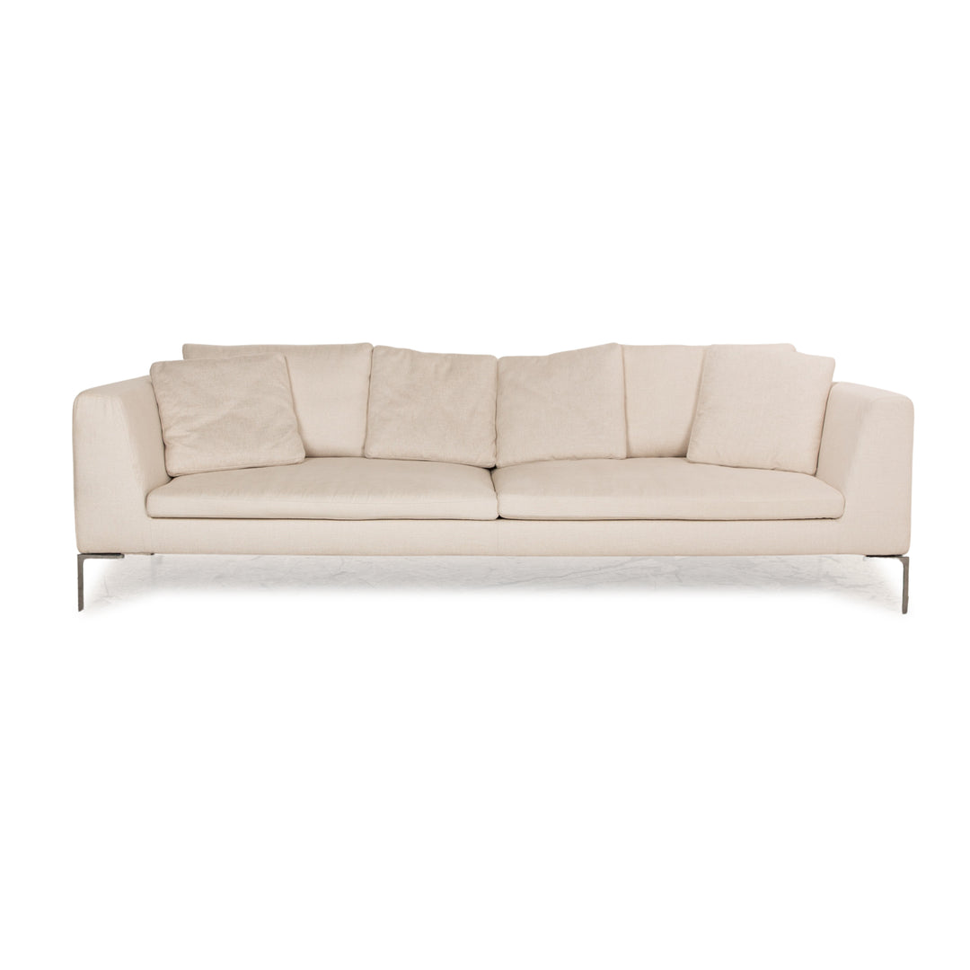 B&amp;B Italia Charles Fabric Four Seater Cream Sofa Couch