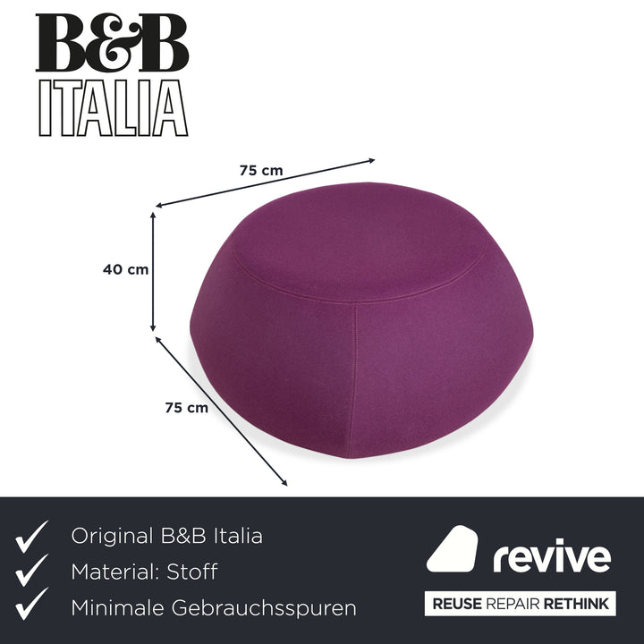 B&B Italia Fat Pouf Fabric Violet Purple Wine Ottoman Footstool Reupholstery (SIDRO 2059601)
