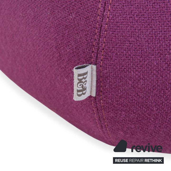 B&B Italia Fat Pouf Fabric Violet Purple Wine Ottoman Footstool Reupholstery (SIDRO 2059601)