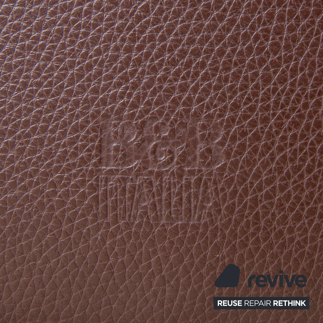 Pouf en cuir Harry de B&B Italia, grand modèle, couleur châtaigne foncée