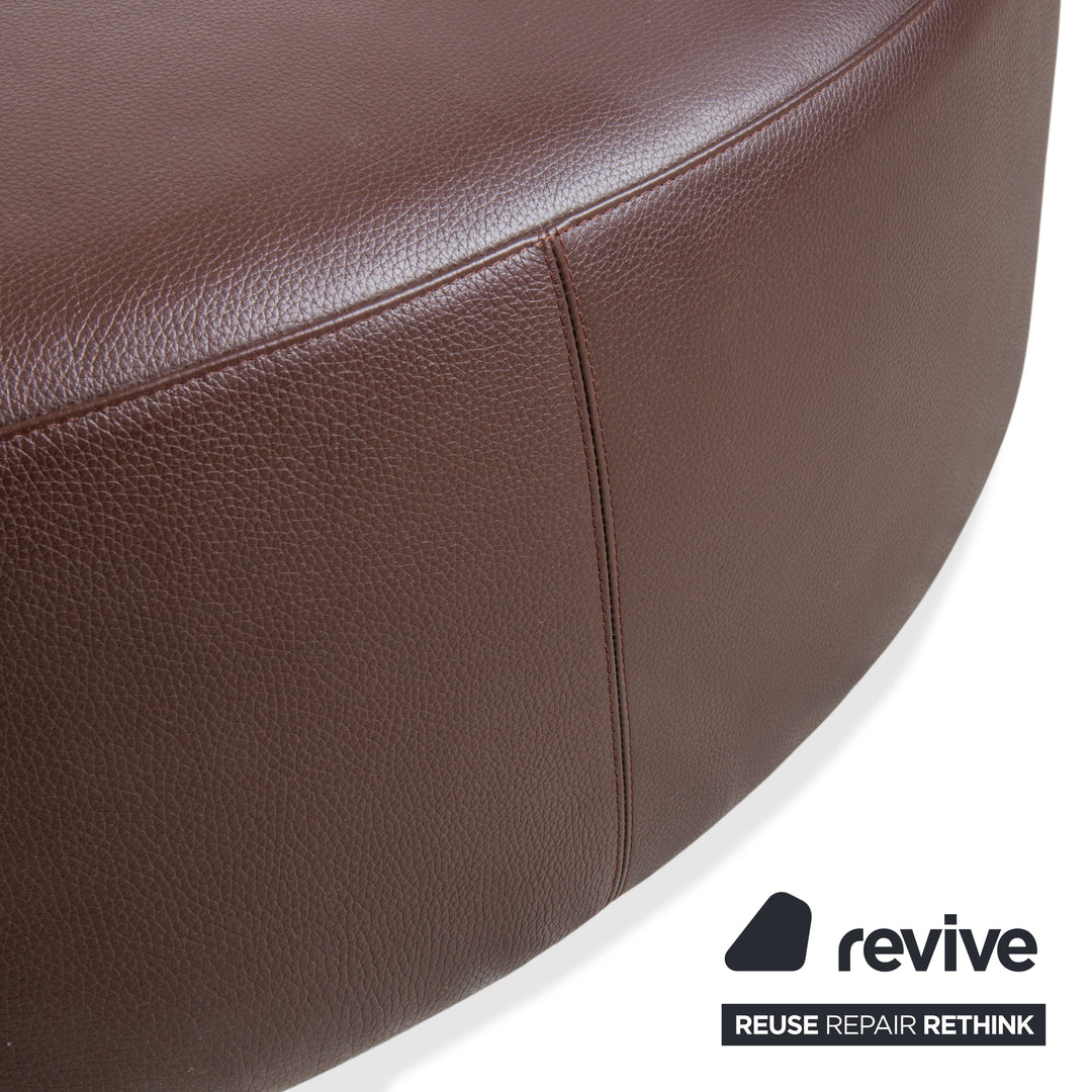 Pouf en cuir Harry de B&B Italia, grand modèle, couleur châtaigne foncée