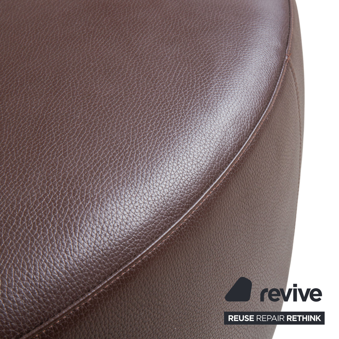 Pouf en cuir Harry de B&B Italia, grand modèle, couleur châtaigne foncée