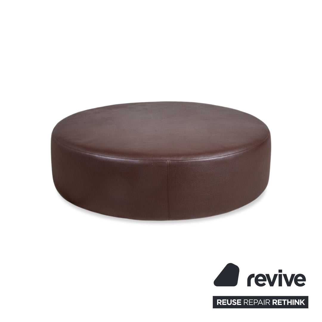 Pouf en cuir Harry de B&B Italia, grand modèle, couleur châtaigne foncée