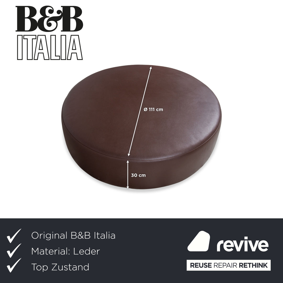 Pouf en cuir Harry de B&B Italia, grand modèle, couleur châtaigne foncée