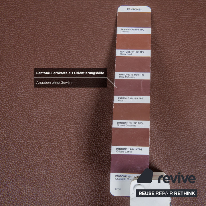 Pouf en cuir Harry de B&B Italia, grand modèle, couleur châtaigne foncée