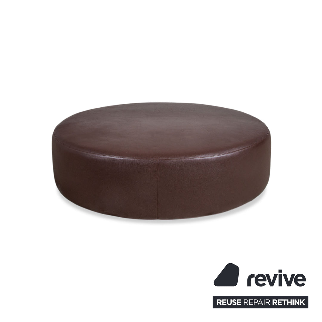 Pouf en cuir Harry de B&B Italia, grand modèle, couleur châtaigne foncée