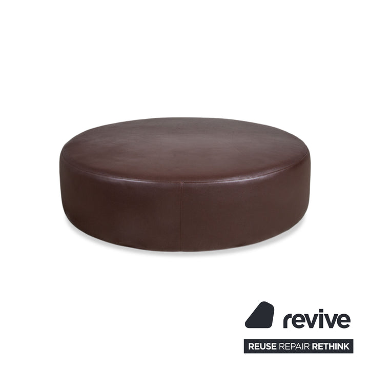 Pouf en cuir Harry de B&B Italia, grand modèle, couleur châtaigne foncée