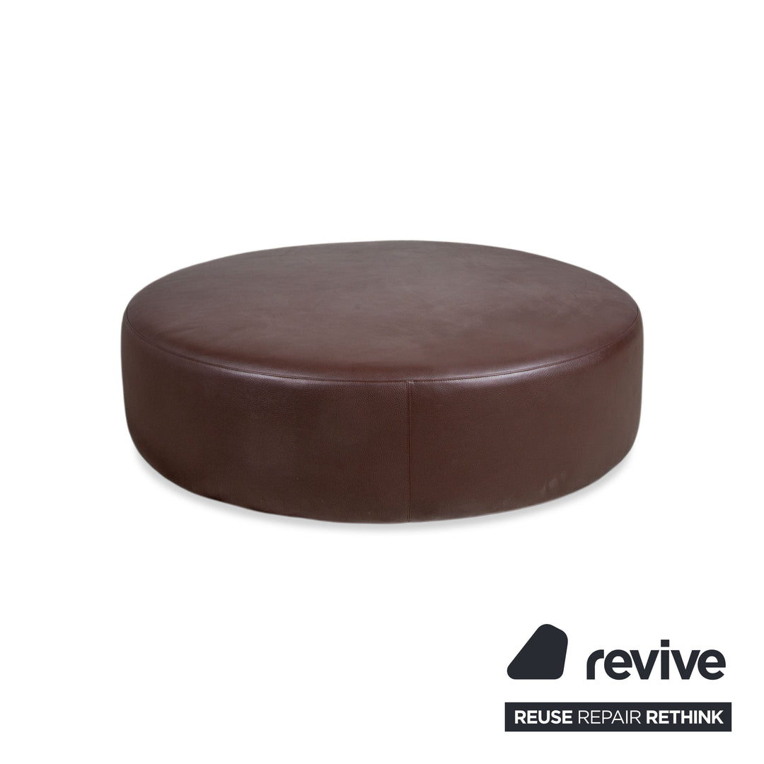 Pouf en cuir Harry de B&B Italia, grand modèle, couleur châtaigne foncée