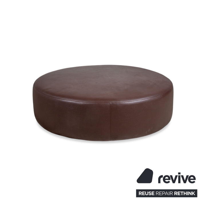 Pouf en cuir Harry de B&B Italia, grand modèle, couleur châtaigne foncée