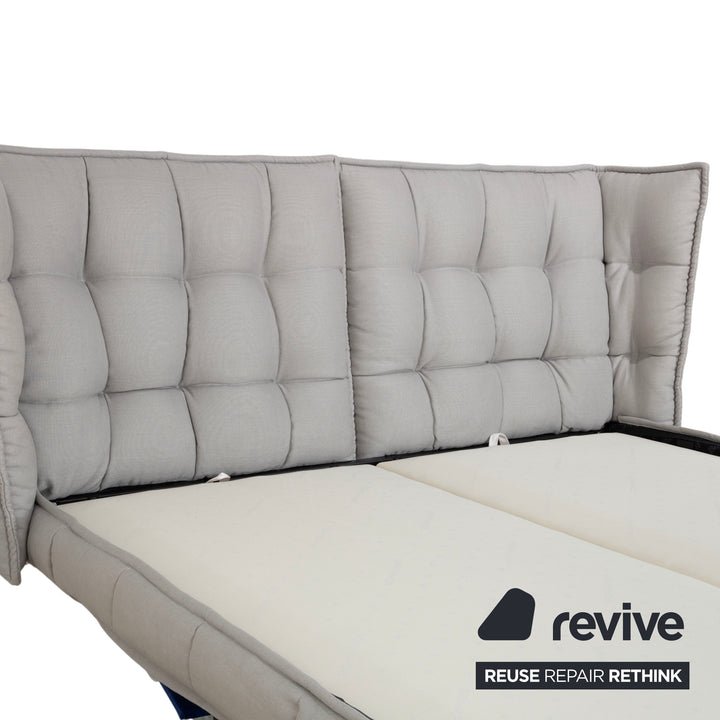 B&B Italia Husk Boxspring Bett Grau Beige Matratzen Schramm Divina 80 und Tagesdecke