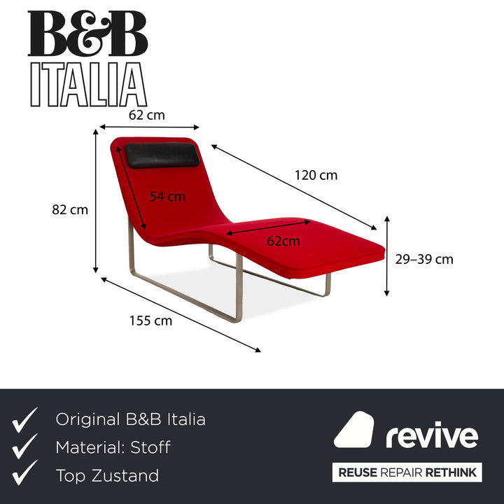 B&amp;B Italia Landscape Fabric Lounger Red