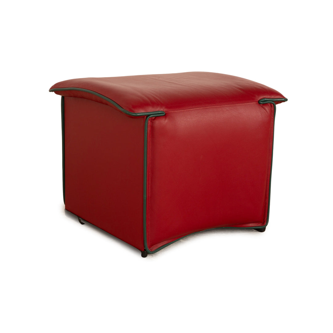 B&amp;B Italia Lauriana Leather Stool Red Wine Red