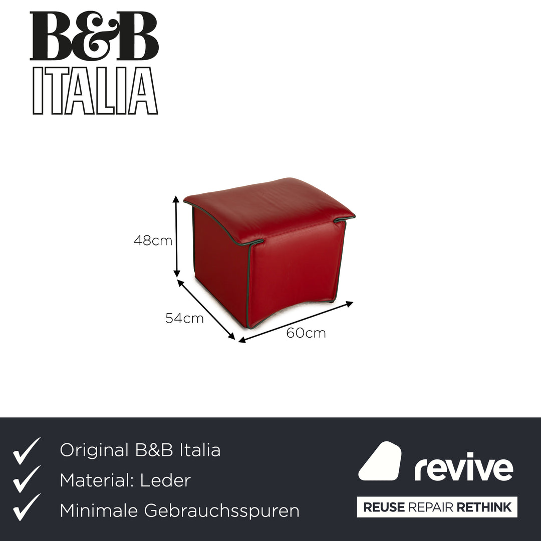 B&amp;B Italia Lauriana Leather Stool Red Wine Red