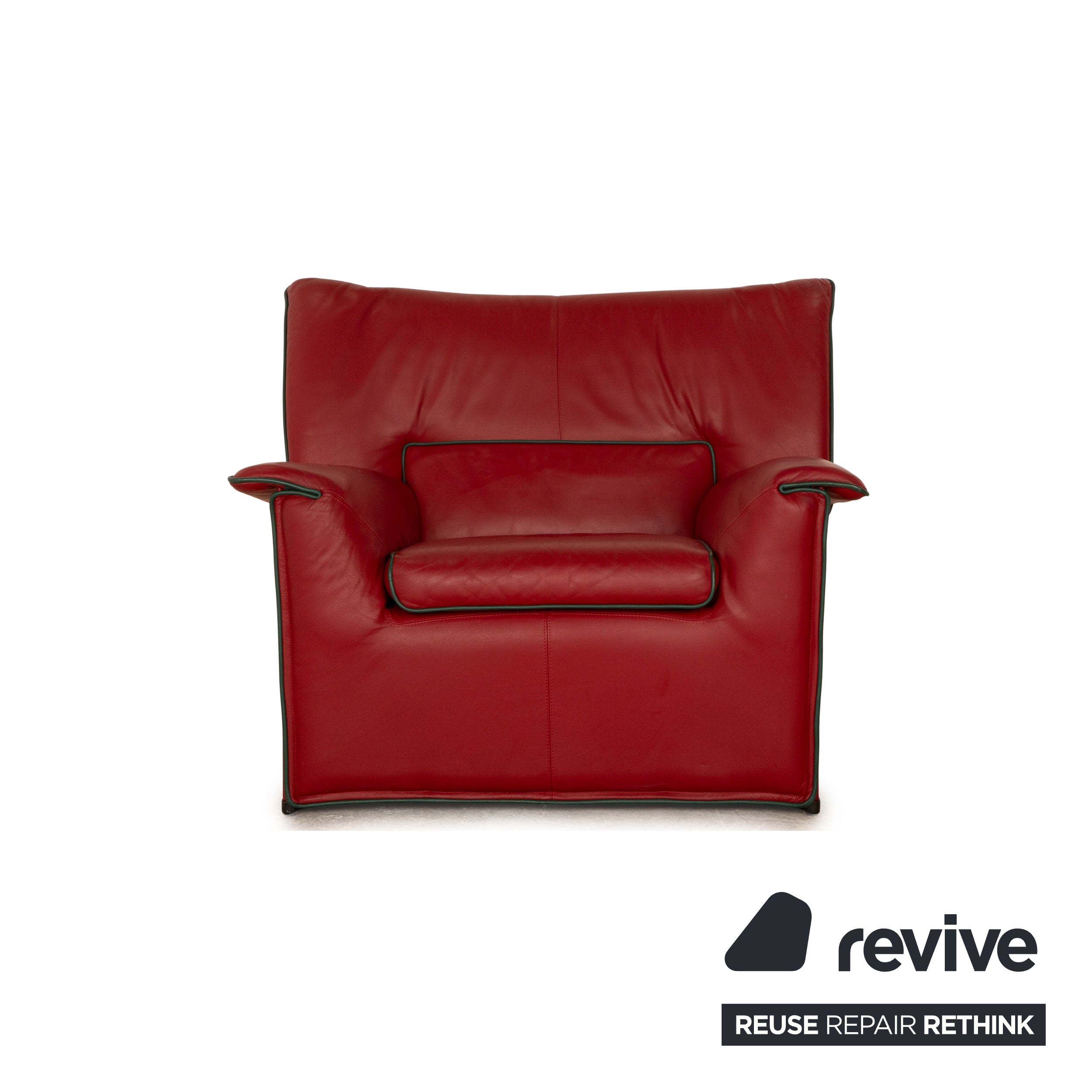 B&B Italia Sessel Garnitur Lauriana Rot Leder - 2. Hand - Revive.de