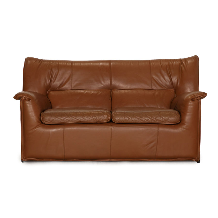 B&B Italia Lauriana Leder Sofa Braun Zweisitzer Couch
