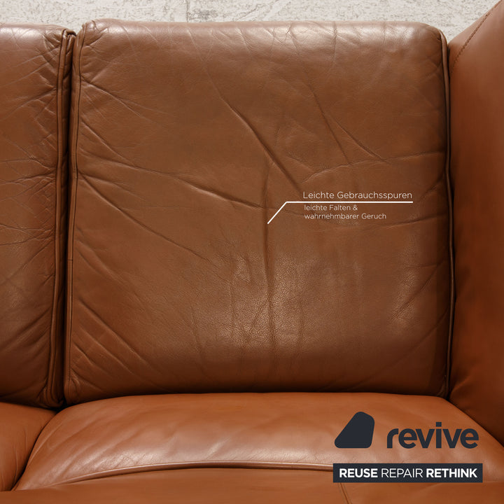 B&B Italia Lauriana Leder Sofa Braun Zweisitzer Couch