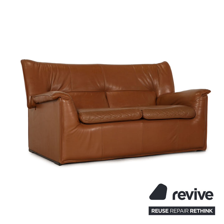 B&B Italia Lauriana Leder Sofa Braun Zweisitzer Couch