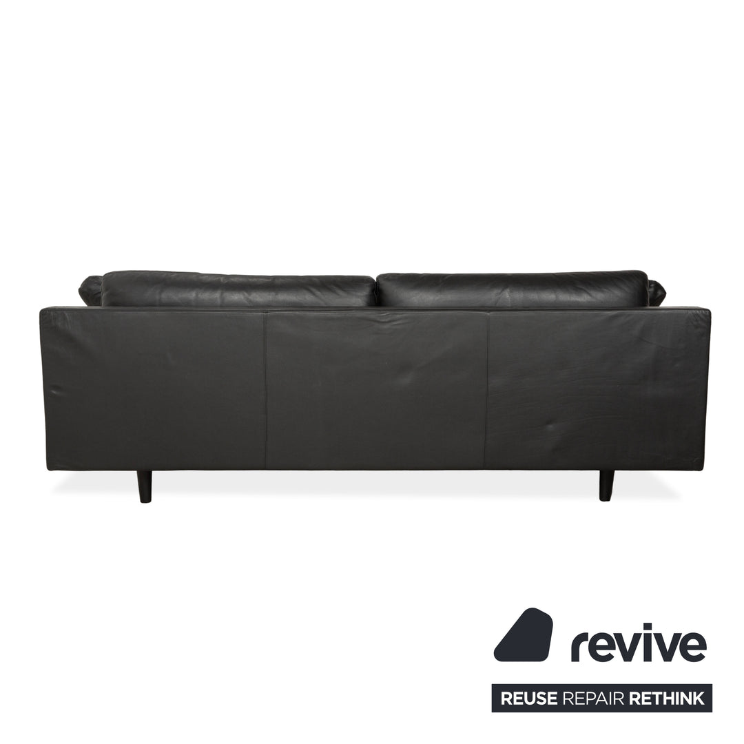 B&B Italia Leder Dreisitzer Schwarz Sofa Couch