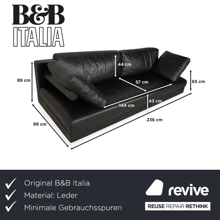 Canapé trois places en cuir noir B&amp;B Italia