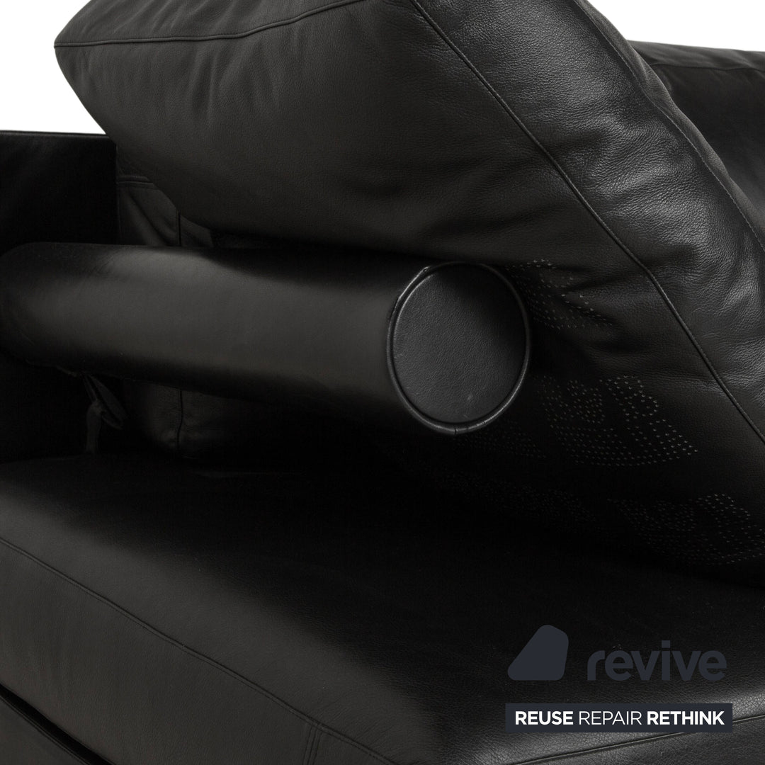 Canapé trois places en cuir noir B&amp;B Italia