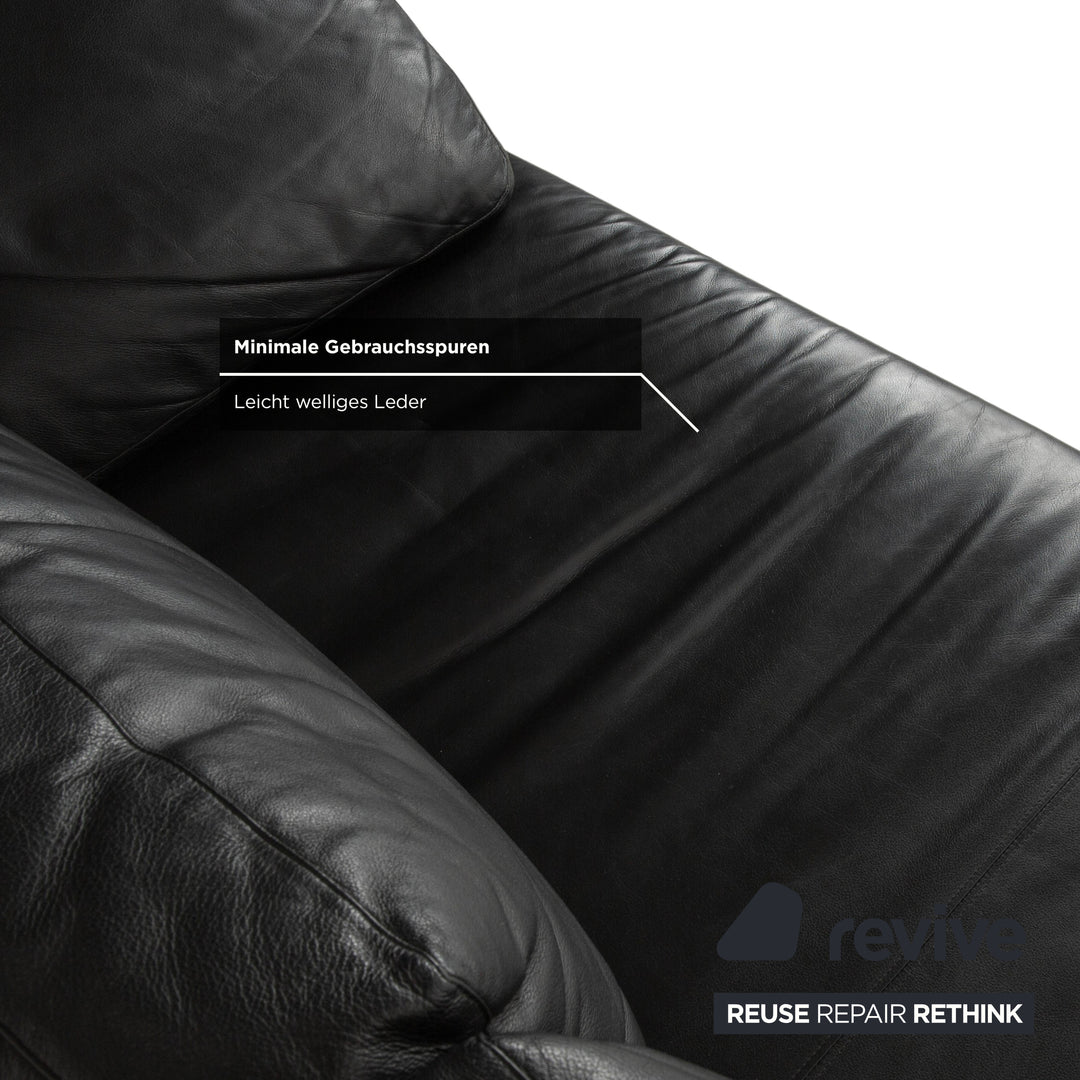 Canapé trois places en cuir noir B&amp;B Italia