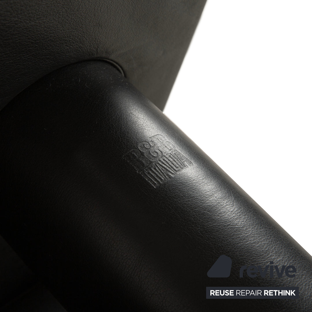 B&B Italia Leder Dreisitzer Schwarz Sofa Couch