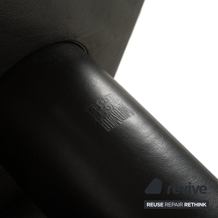 B&B Italia Leder Dreisitzer Schwarz Sofa Couch