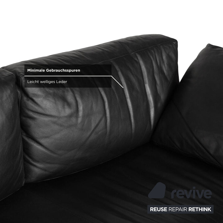 Canapé trois places en cuir noir B&amp;B Italia